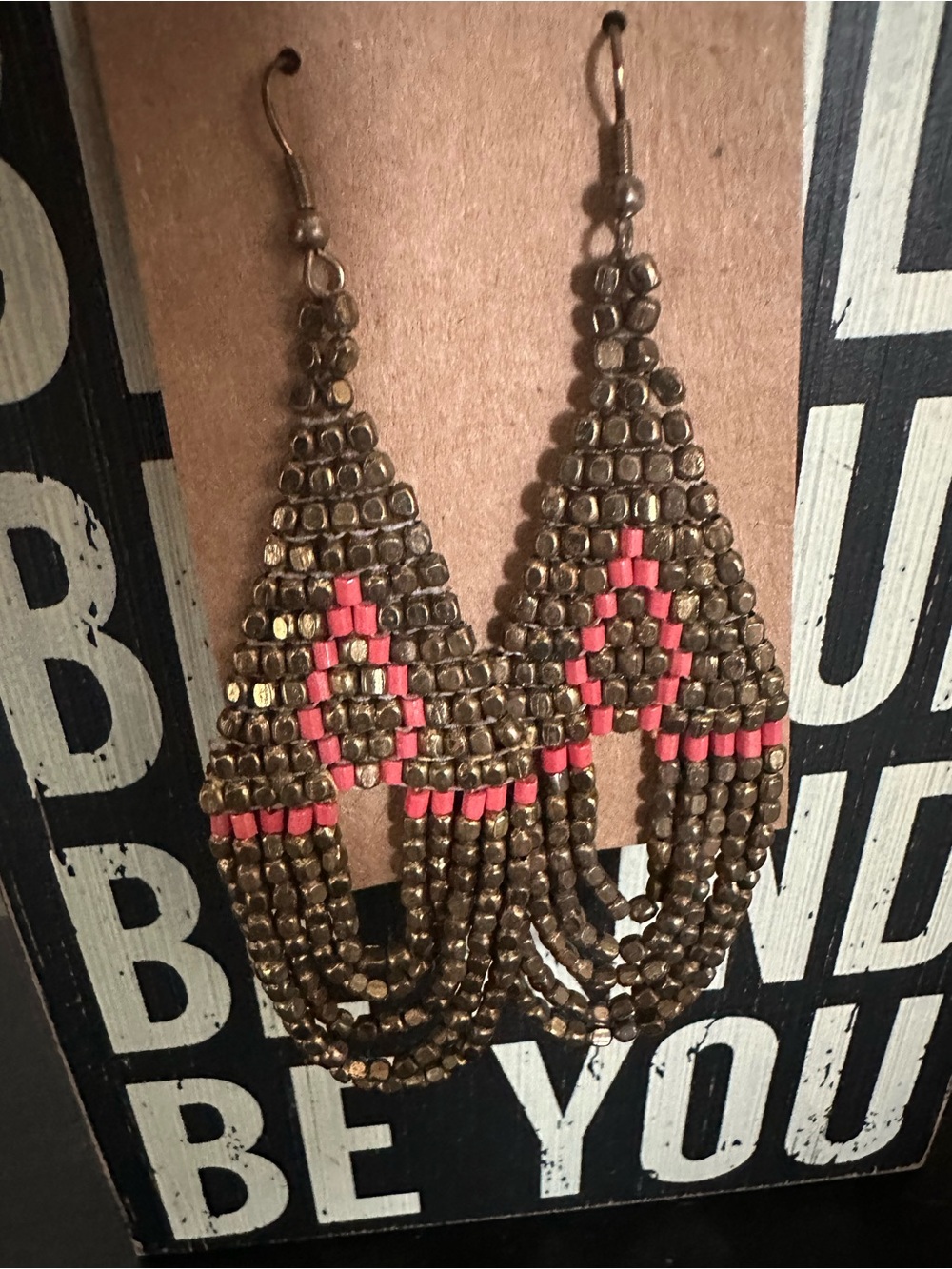 Bronze Bohemian Aztec Earrings 🖤